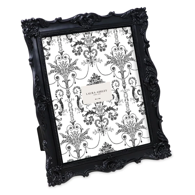 Laura Ashley Ornate Handmade Resin Picture Frame with Easel and Hooks for Tabletop and Wall Decorative Flower Design Home Decor Photo Gallery Art (10x10cm) Gold - Image 1