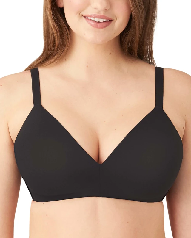 Wacoal Women's How Perfect Wire Free T-Shirt Bra, Opaque, Black, 40C