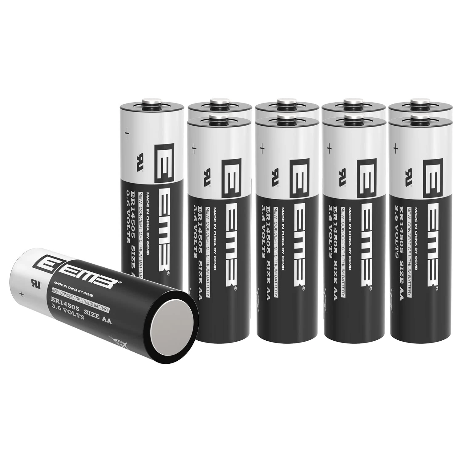 10X EEMB ER14505 AA 3.6V Lithium Battery Li-SOCL₂ Non-Rechargeable Batteries LS14500 SB-AA11 TL-5903 SL-360 ER14500 for Water Electricity Meter Gas PLC Facility Equipment Sensor Garage Door Ect
