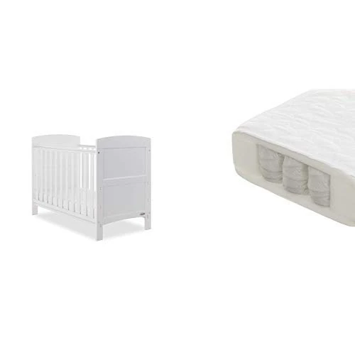 Obaby Grace Mini Cot Bed and Pocket Sprung Mattress - White