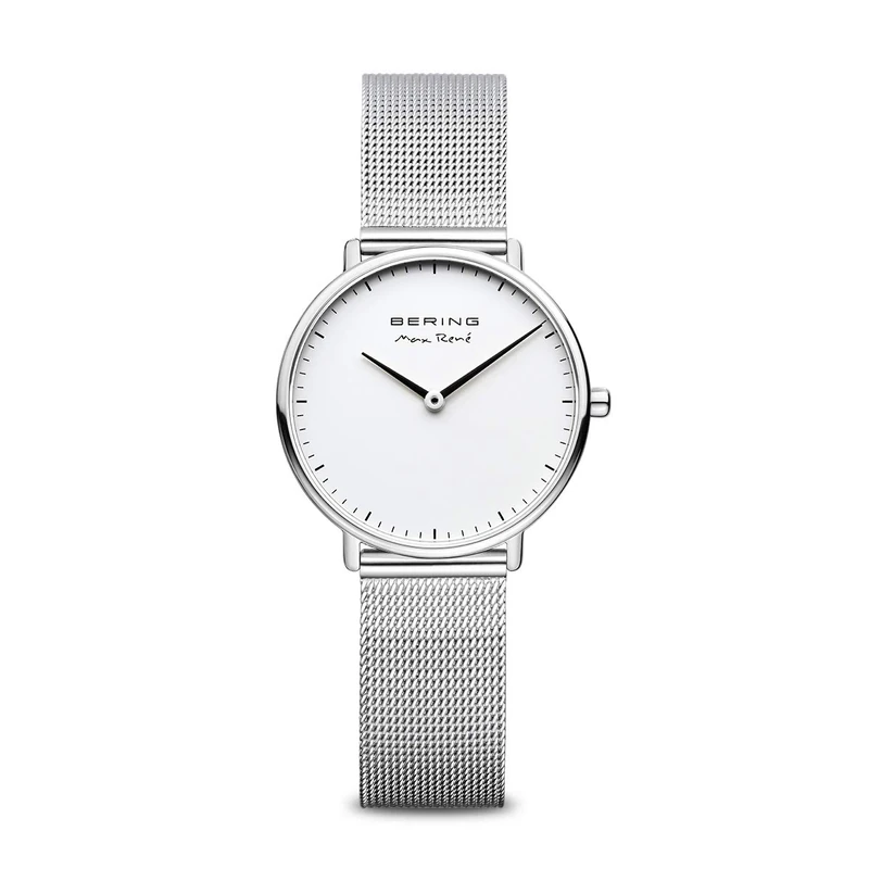 BERING Women Analog Quartz Max René Collection Watch with stainless steel Strap and Sapphire Crystal 15730-004, Silver, 30 mm