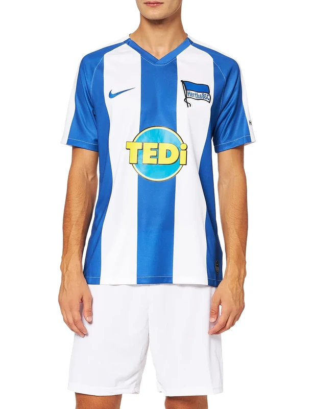 Nike Men Hbsc M Nk BRT Stad JSY Ss HM Football T-Shirt - White/(Varsity Royal) (Full Sponsor), 2X-Large