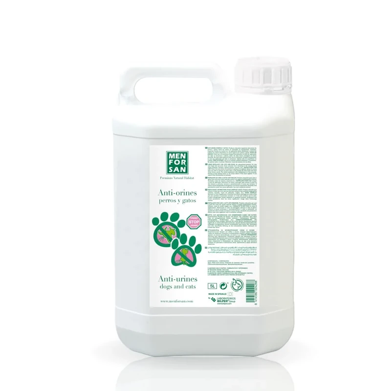 Menforsan Anti-urine against Dog and Cat Urine | Contains natural repellent active ingredients | For Exterior and Interior use | Pleasant Aroma | Colorless | 5L