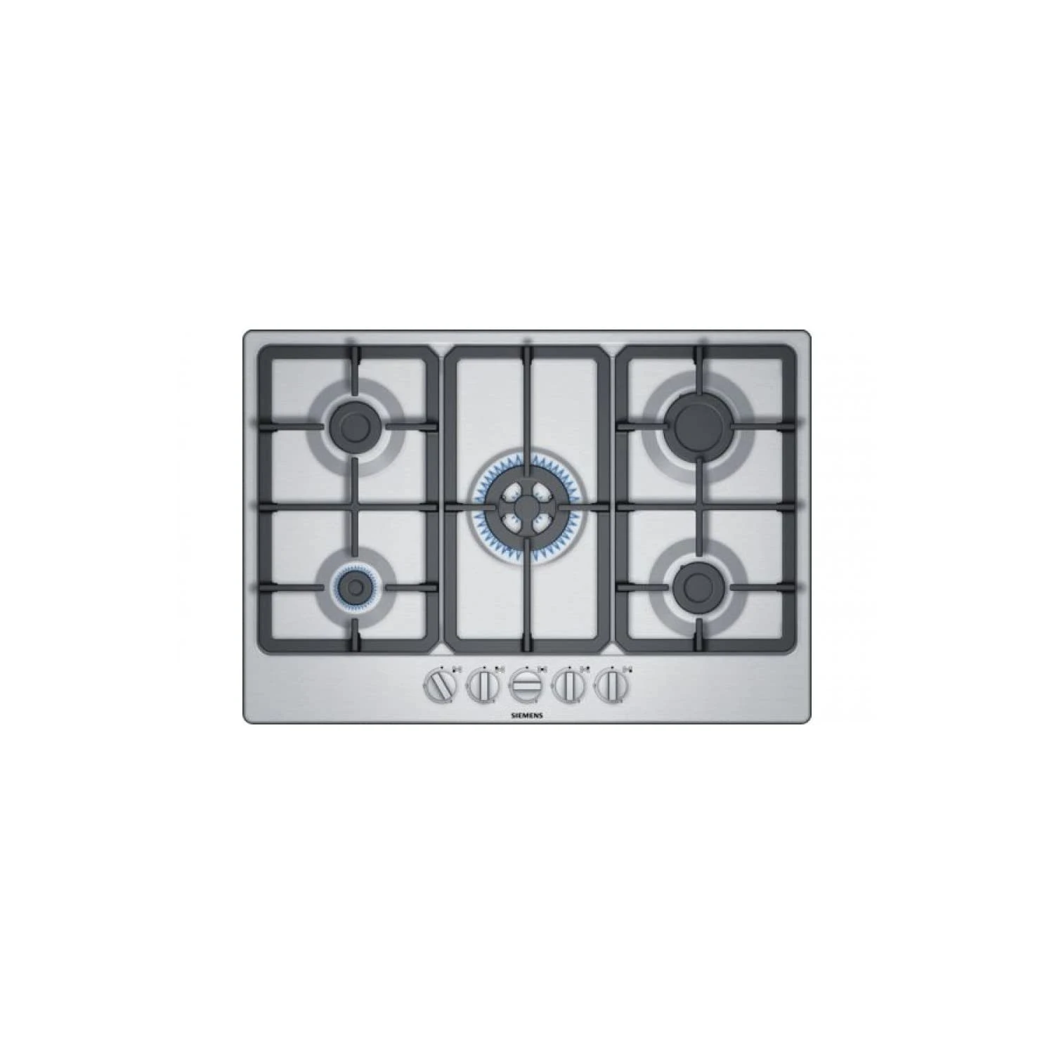 Siemens EG7B5QB90 Gas Hob with Wok Burner 3.3kW and Sword Dials, 75cm, Stainless Steel, iQ300, Built in
