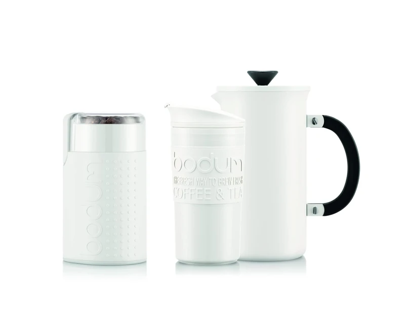 BODUM Tribute Set - Tribute Coffee Press, 8 Cup, 1.0 l, Mug, 0.35 l, 12 oz, Electric Coffee Grinder - Image 1