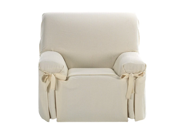 Martina Home Sofa Cover with Bows, Ecru, 1 Space