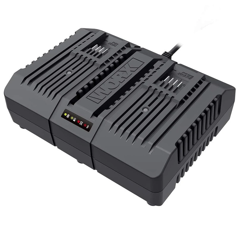 WORX WA3883 Cargador Doble rápido Worx-WA3883 Fast Double Charger 20V, Black/White