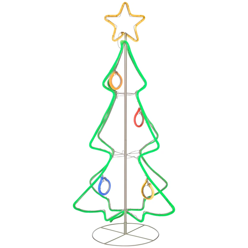 WeRChristmas 3D Christmas Tree Neon Rope Light Silhouette, Multi-Colour
