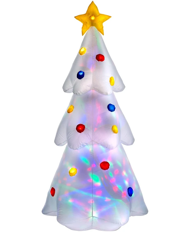 WeRChristmas Pre-Lit Animated Inflatable Christmas Tree, Multi-Colour