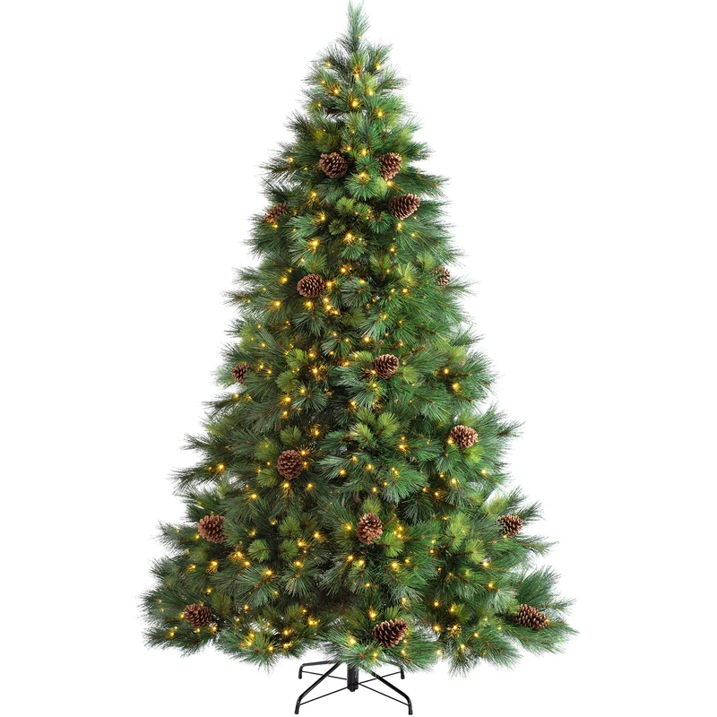 WeRChristmas Pre-Lit Portland Spruce Christmas Tree with 700 Chasing Warm LED Lights, Multi-Colour, 7.5 feet/2.25m