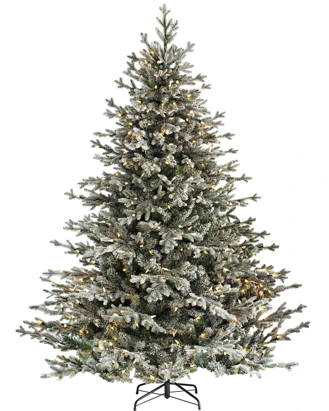 WeRChristmas Snow Flocked Fraiser Fir Christmas Tree with 550 Chasing Warm LED Lights, Multi-Colour, 7 feet/2.1m