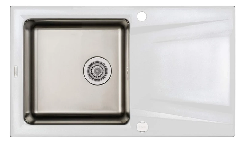 Kitchen Sink Made FO Stainless Steel and Granite Prime ZSR A113 - Alabaster