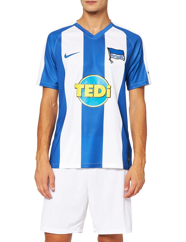 Nike Men Hbsc Nk BRT Stad JSY Ss HM Football T-Shirt - White/(Varsity Royal) (Full Sponsor), Medium, AJ5539