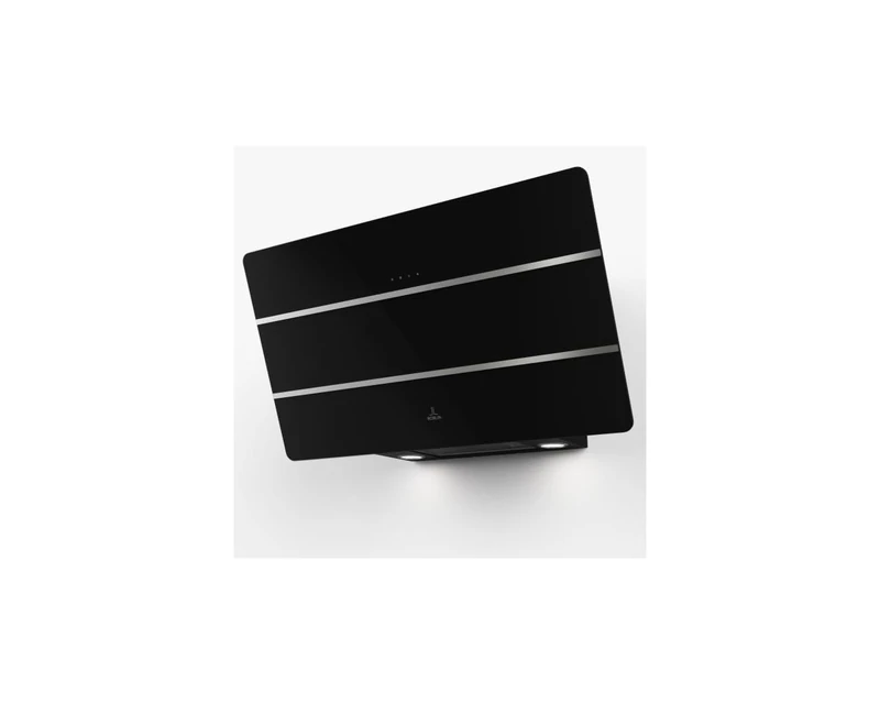 ROBLIN 5629997 - CAMELIA Decorative Wall Hood 800-80 cm - Black Glass - Stainless Steel Strips - 4 Speeds - Timed Booster - Class A - Double Suction - LED Lighting