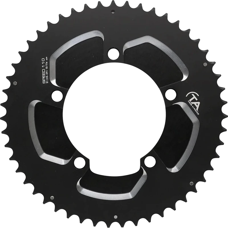 Spécialités TA Speed 2 110PCD 10/11 Speed Chainring, Matt Black, 51 T