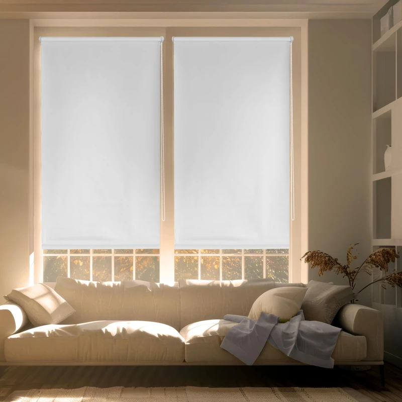 Blindecor Plain BK - Zeus “NO TOOLS REQUIRED”. 100% Opaque roller blind. Off-white. 107x180 cm (width x height)