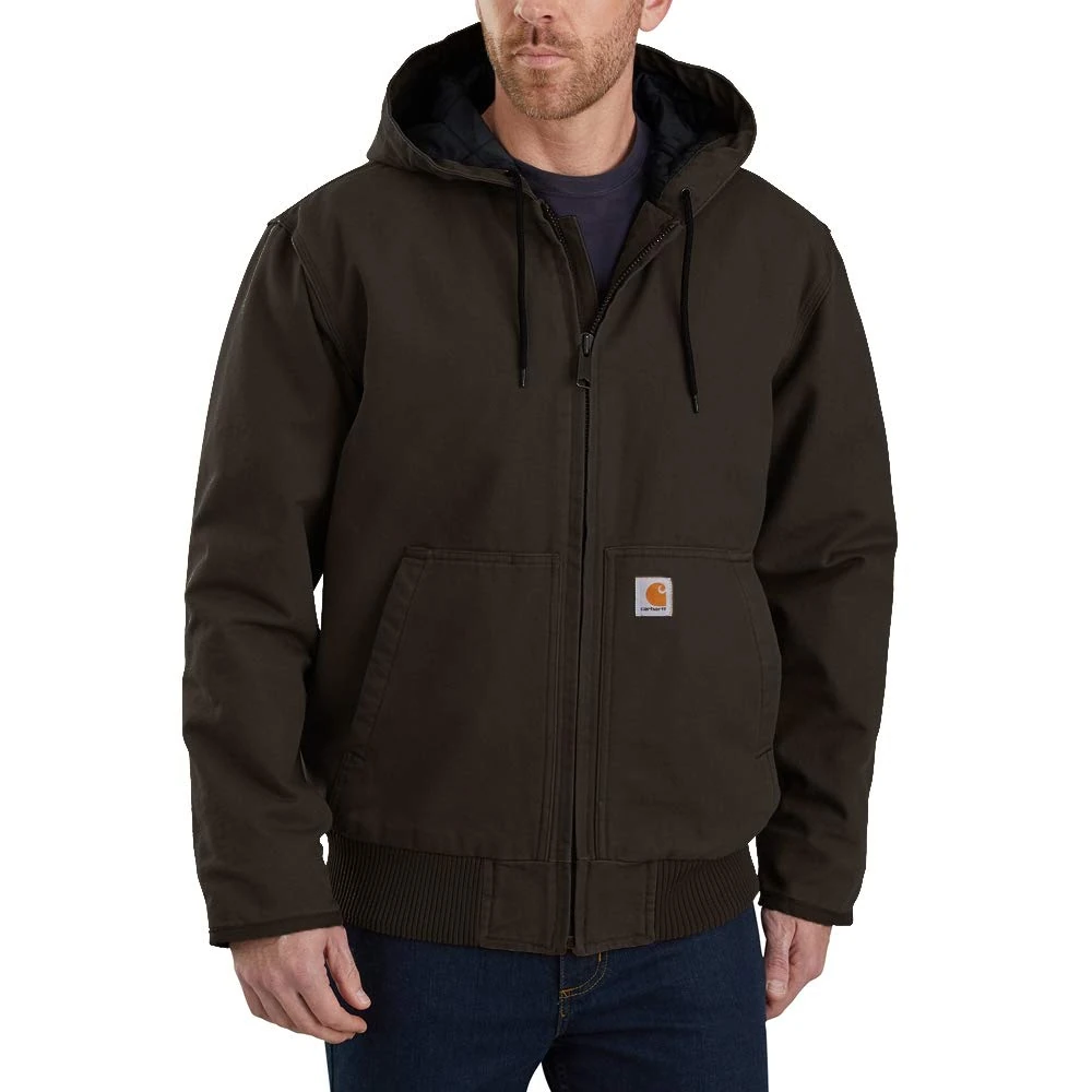 Carhartt Men's Big & Tall Active Jacket J130 Work Utility Outerwear, Dark Brown, M Tall