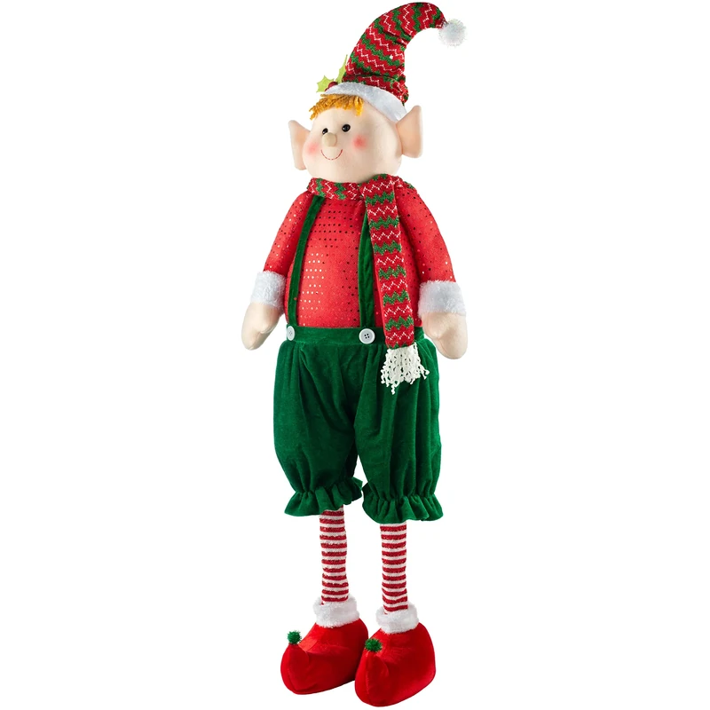 WeRChristmas Standing Boy Elf with Extended Legs, Multi-Colour, 60-109cm