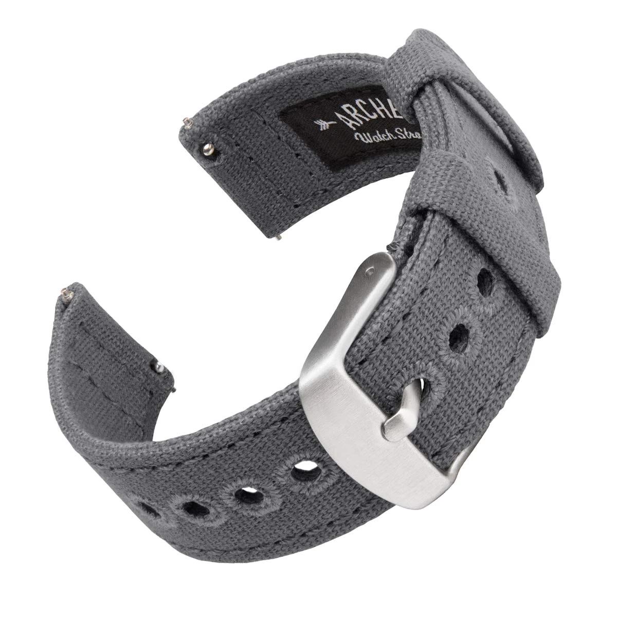 Archer Watch Straps - Canvas Quick Release Watch Bands (Slate Gray, 18mm)