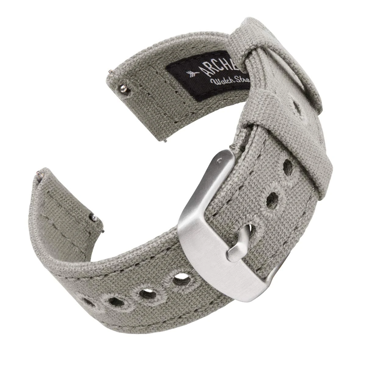 Archer Watch Straps - Canvas Quick Release Watch Bands (Ash Gray, 20mm)