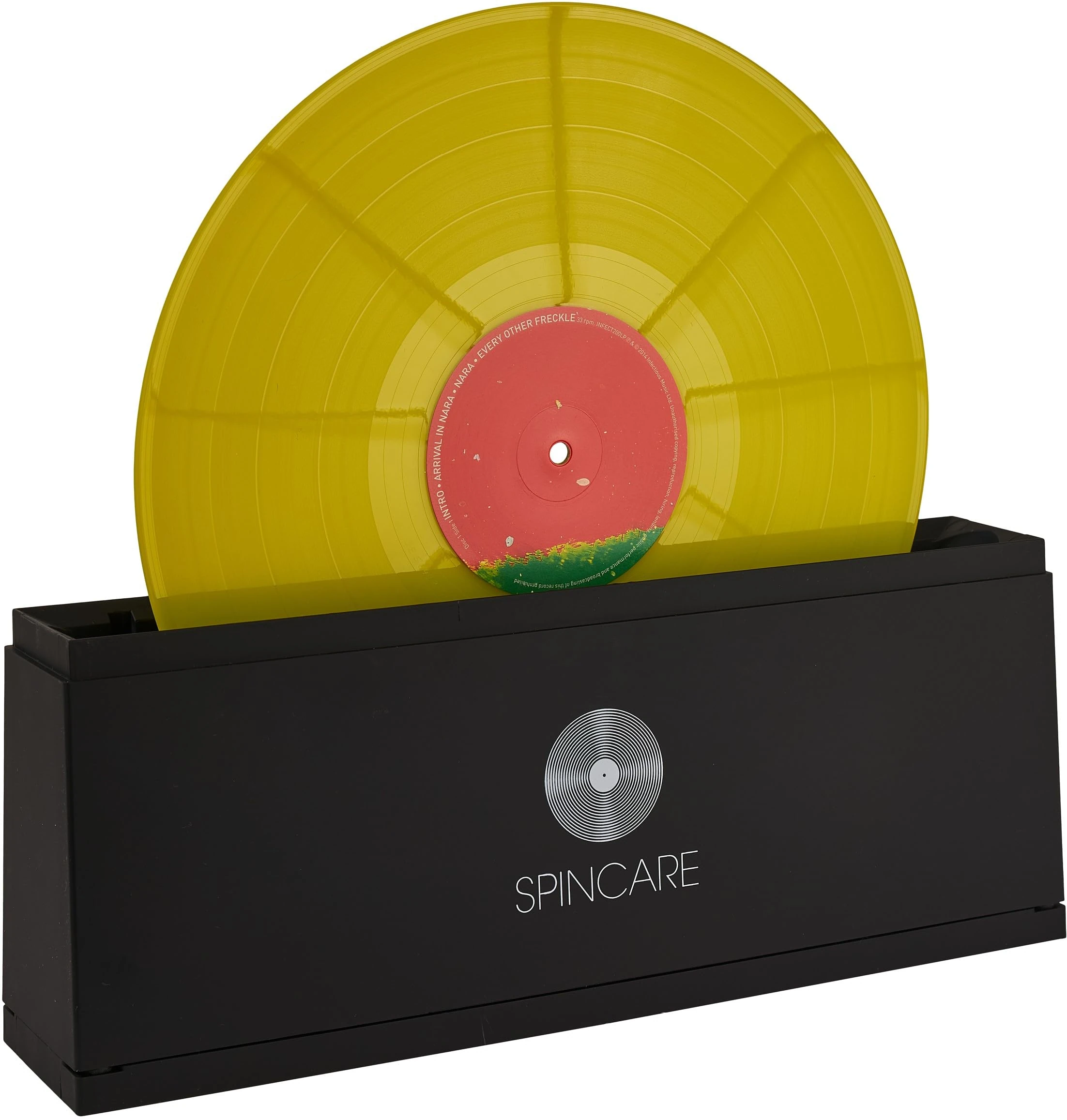 Vinyl Record Cleaner Kit by Spincare | Record Cleaning Machine Includes Washer Solution Drying Rack & Accessories | Cleans 500 LPs & Protects Labels