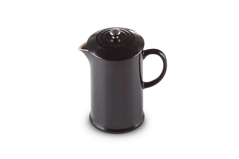 Le Creuset Stoneware Cafetière French Press with Stainless Steel Plunger, 1 Litre, Serves 3-4 Cups, Black Onyx, 91028200140000