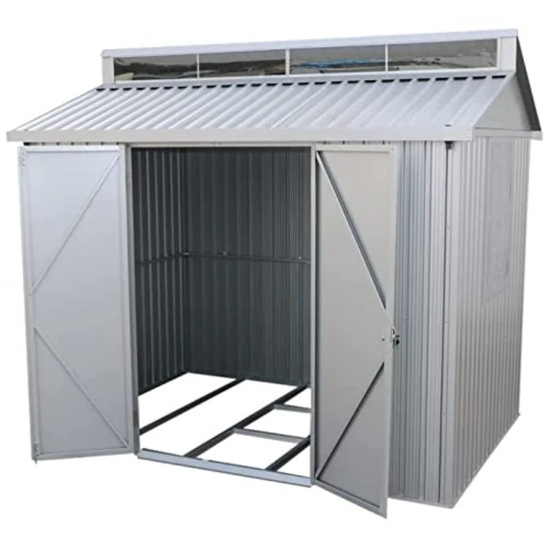 Duramax Aluminium 8 x 6 (4.80 m2) Garden Shed, All-Weather Durable & Waterproof Outdoor Storage Shed, Includes Skylight, Foundation, Window on Side & Lockable Double Doors