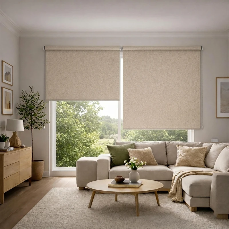 Blindecor 1201017 Opaque Linen Roller Blind 120 x 230 cm