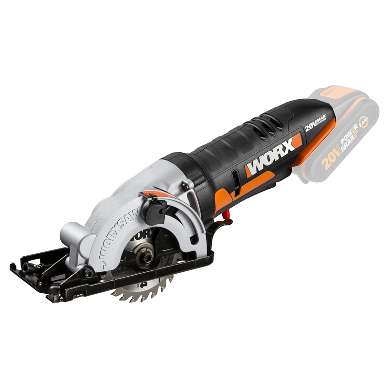 WORX Cordless Circular Saw 20V WX527.9, Blade 120 mm, Up to 27 mm, Ideal for Cutting Wood, Fine Metal, Ceramic, Plastic, Compact and Light, Without Battery or Charger