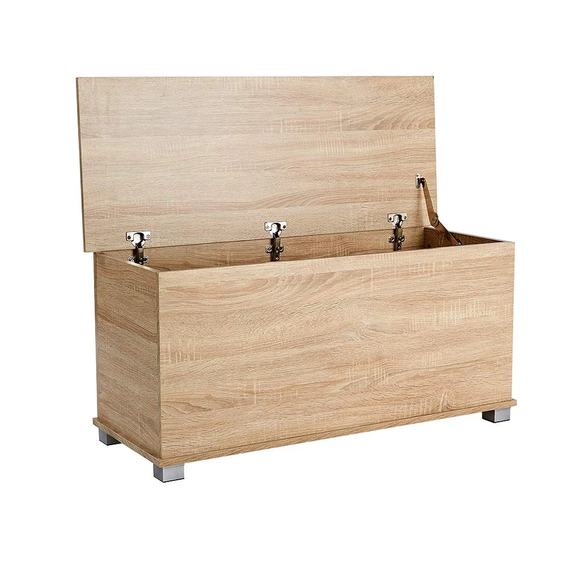 Home Source Ottoman Storage Toy Chest - Sonoma Oak - 99cm