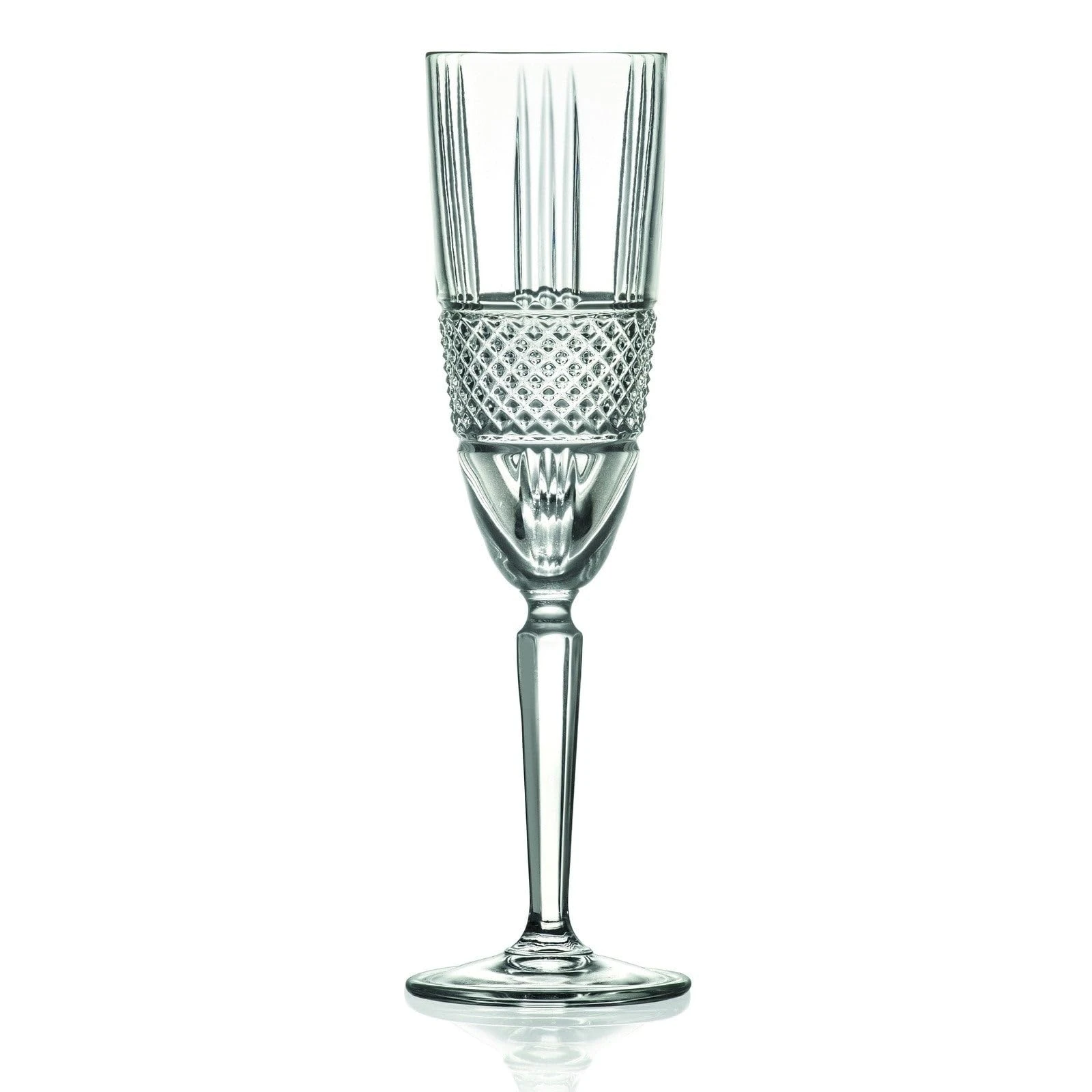 RCR 26968020006 Brillante Champagne Flutes, 185 ml, Set of 6 Elegant Clear Crystal Prosecco Glasses, Dishwasher Safe, Perfect for Birthdays, New Homeowners, Weddings, Anniversary, Events & Occasions