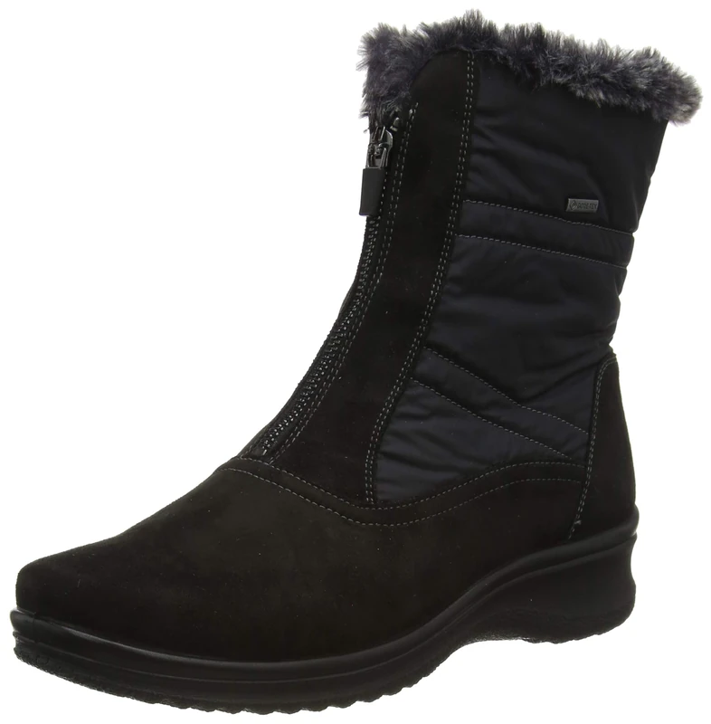 Ara Women's München Snow Boot, Black, Graphite, 6.5 UK