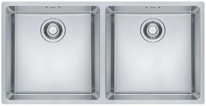 Franke Maris MRX 220-40-40 Sink with Flush-Mount Sink, Rectangular, Stainless Steel, 2 Bowls, Square