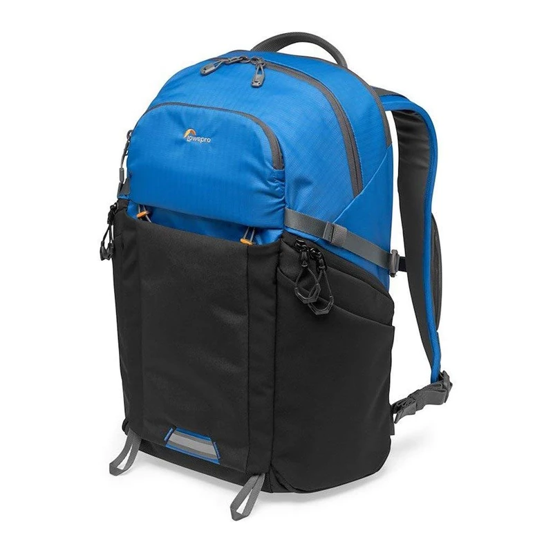 Lowepro LP37253-PWW Photo Active Outdoor Camera Backpack, with QuickShelf Dividers, fits Tablet 15 inch/3L Hydration, for Mirrorless Sony, Canon, Nikon, Gimbal, Drone, DJI, Osmo, Mavic, Blue/Black