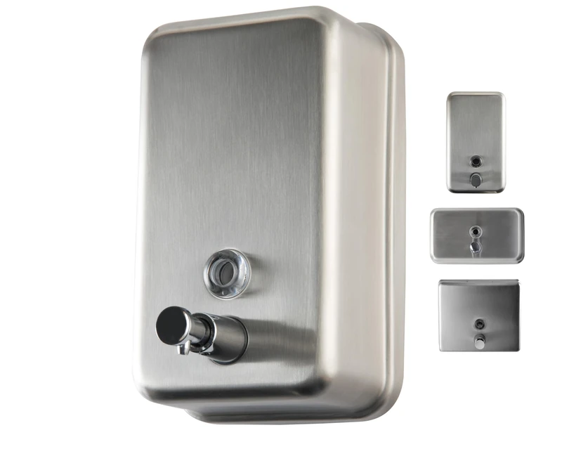 Commercial Soap Dispenser Wall Mount - Stainless Steel Wall Mounted Soap Dispenser for Bathroom - New 2019 Superior Design with Premium Grade Anti-Leak Pump and Corrosion-Proof Lining