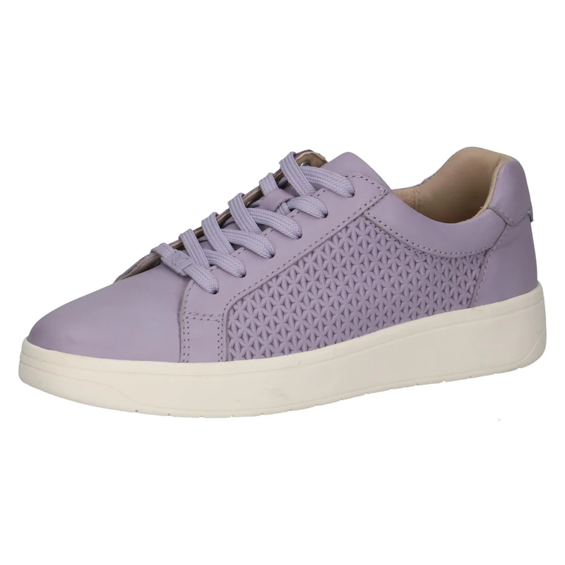 CAPRICE women's low-top leather sneakers with laces, Purple (Lavender Nappa), 5 UK