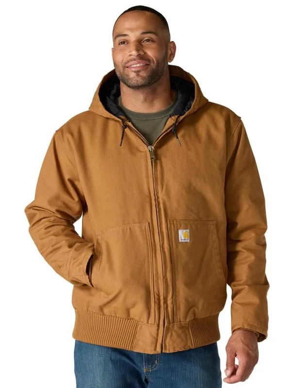 Carhartt Men's Loose Fit Washed Duck Insulated Active Jac, Carhartt® Brown, S