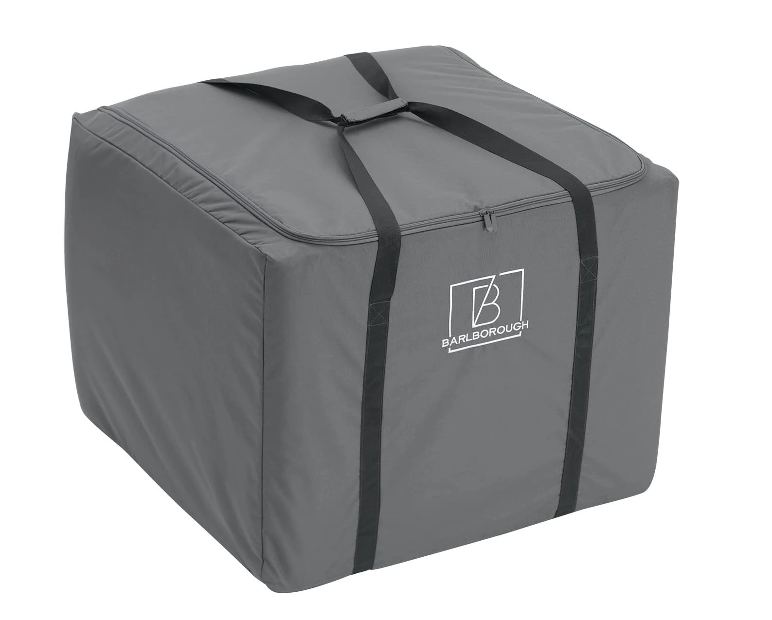 Barlborough Garden Cushion Protective Storage Bag Cover | Square Large 80 x 80 x 60cm | Waterproof Resistant with Zips for Outdoor Furniture Sofa Cushions Grey