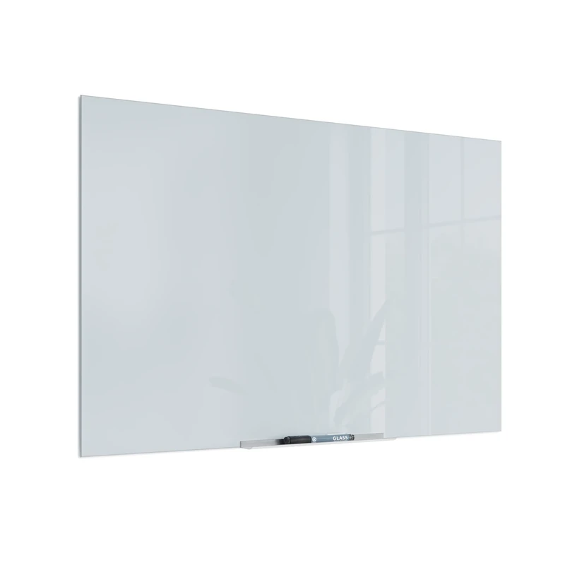 U Brands Floating Glass Dry Erase Board, 23 x 35 Inches, White Frosted Non-Magnetic Surface, Frameless (2777U00-01)