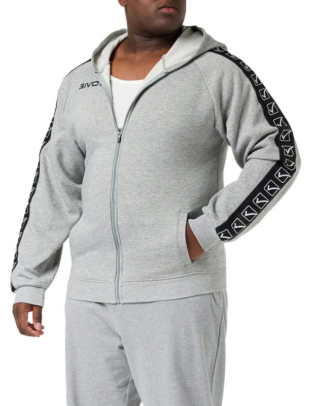 GIVOVA Full Zip Band Full Zip Band Sweatshirt, Light Melange Grey, L Unisex - Adult