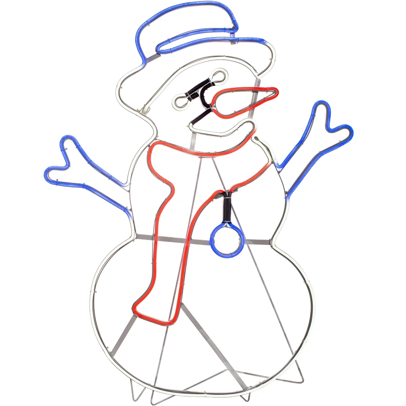 WeRChristmas Christmas Snowman Neon Rope Light Silhouette, Multi-Colour