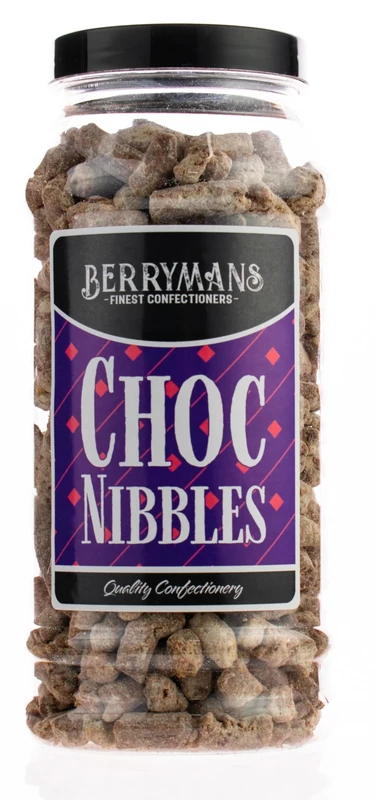 Original Choc Nibbles Retro Sweets Gift Jar By Berrymans Sweet Shop - Classic Sweets, Traditional Taste.