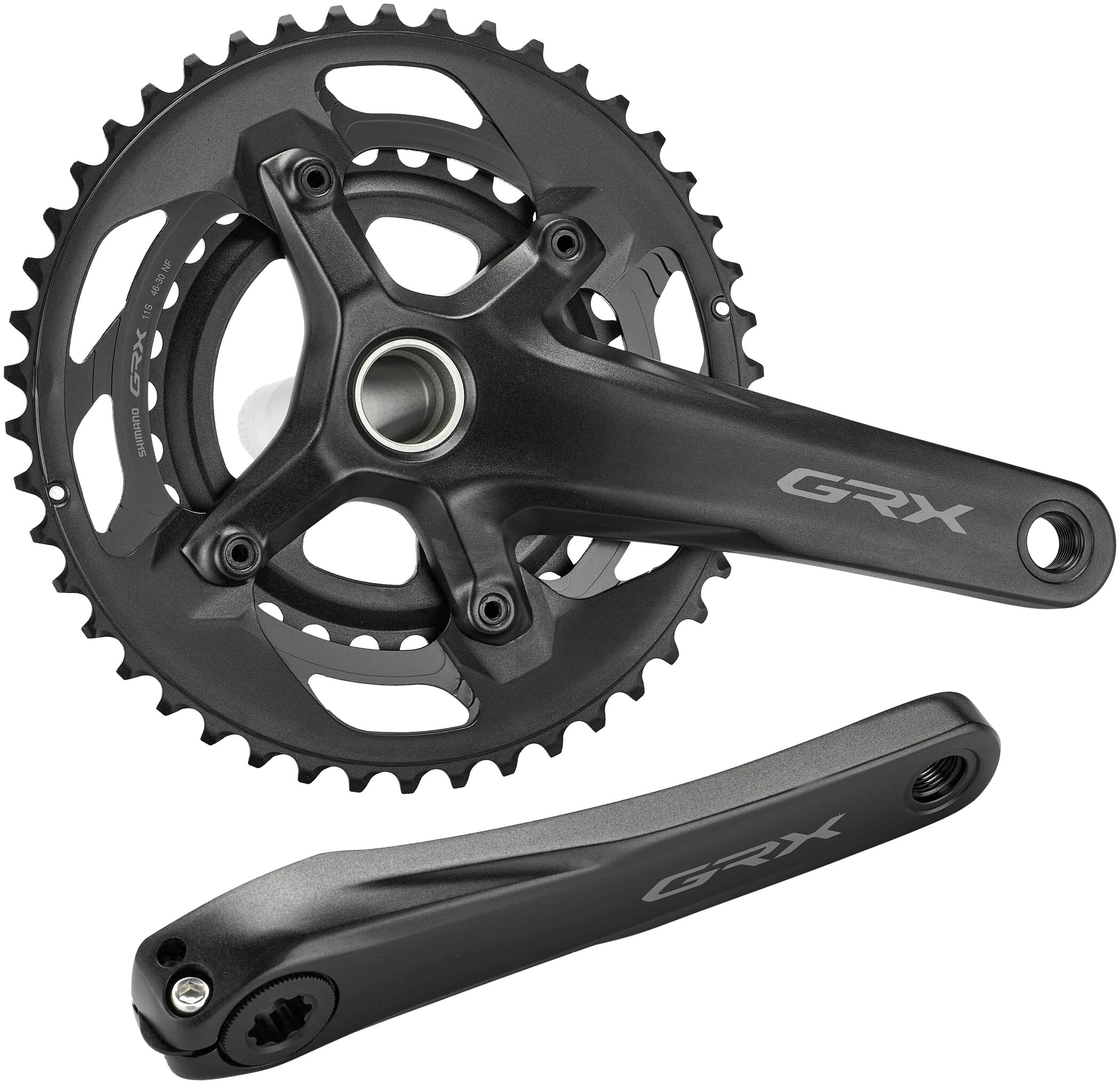 Shimano GRX FC-RX600 GRX chainset 46/30, double, 11-speed, 2 piece design, 165 mm, Black