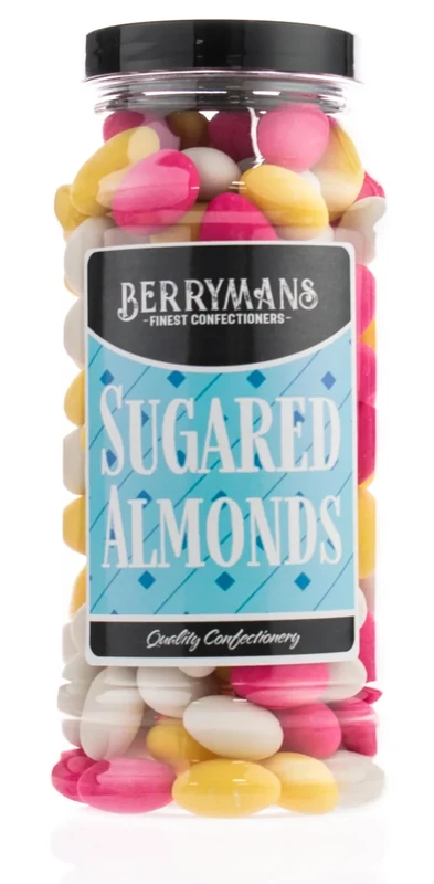 Original Sugared Almonds Retro Sweets Gift Jar By Berrymans Sweet Shop - Classic Sweets, Traditional Taste.