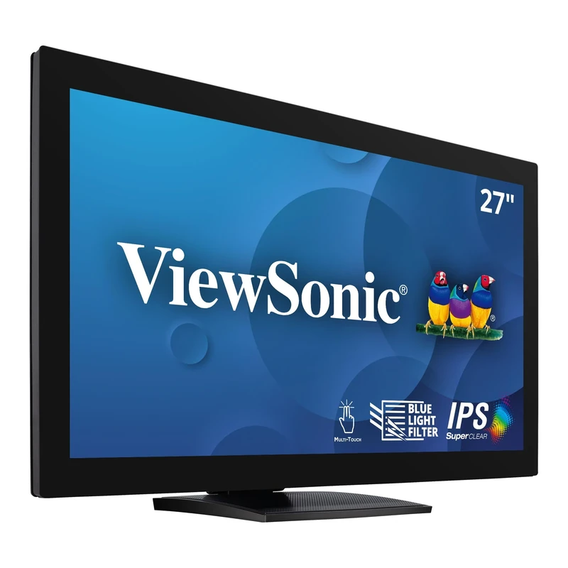 ViewSonic TD2760 27 Inch Full HD 10-Point Touch Monitor with RS232, VGA, HDMI, DisplayPort, Adjustable Stand, Eye Care for Remote Collaboration