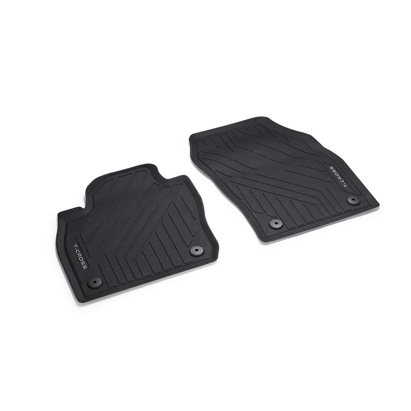 Volkswagen 2GM06150282V All-Weather Mats Rubber Floor Mats 2X Front Rubber Mats with T-Cross Lettering