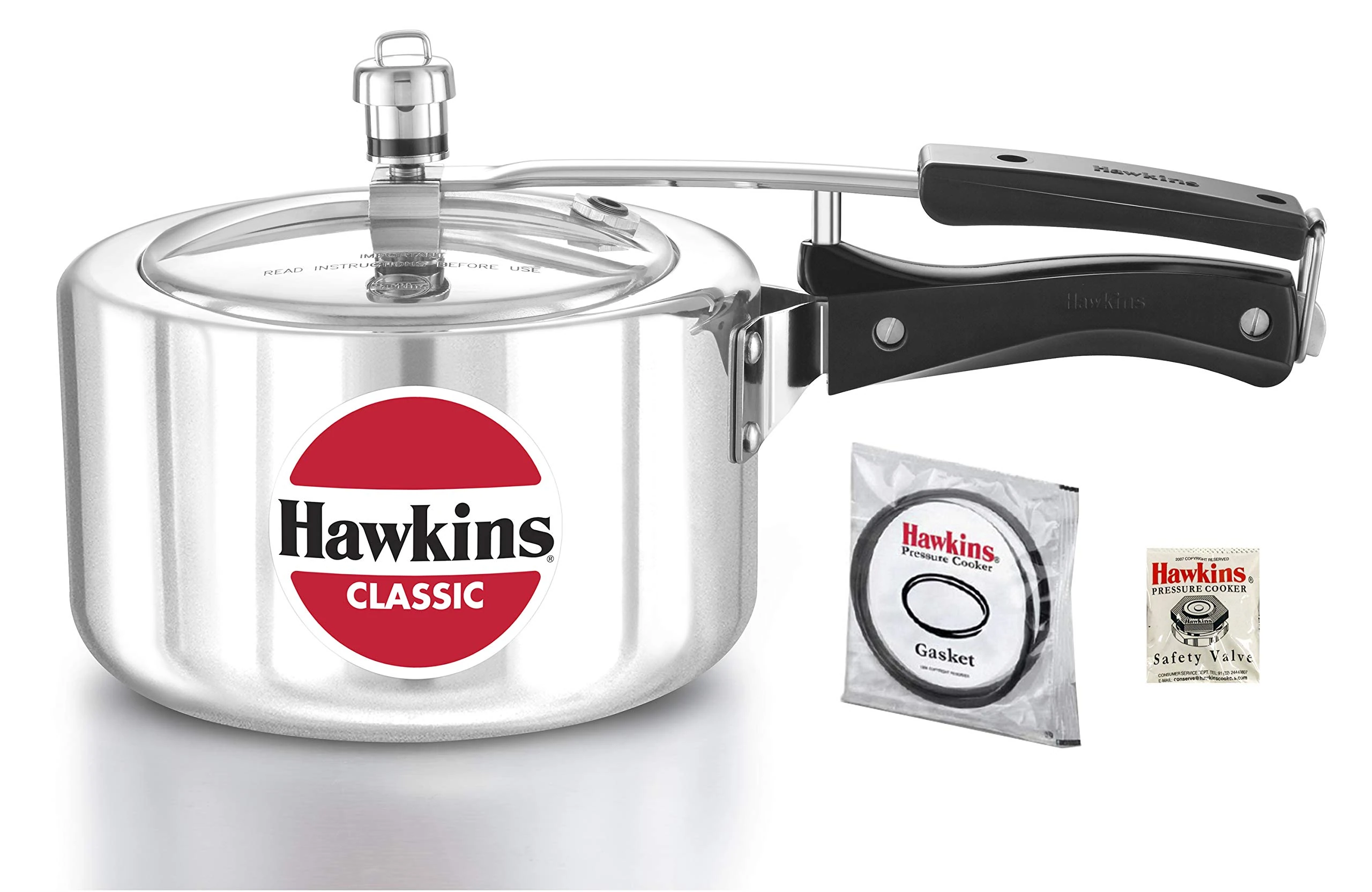 3 Litre Wide Hawkins Classic Aluminium Pressure Cooker -Stovetop Pressure Cooker