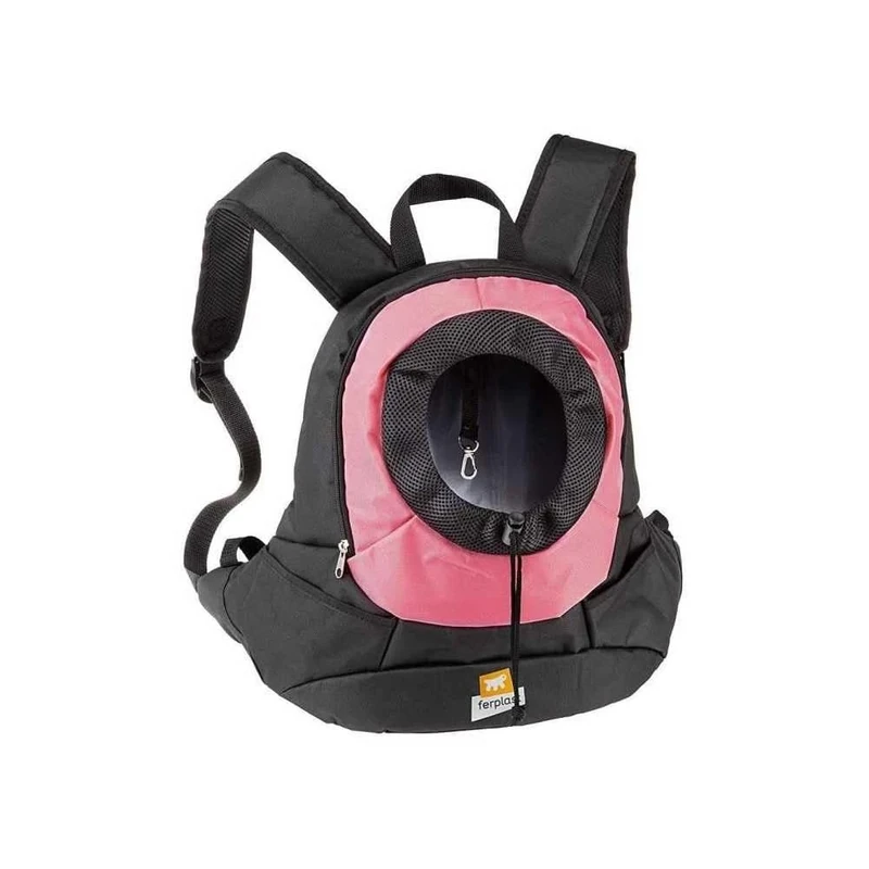 Ferplast Dog Carrier KANGOO, Cat Backpack, Cat Carrier, Pet Carrier, Dog Carriers for Small Dogs, Adjustable Straps, Safety Strap, Max 6 Kg, 37 x 16 x 36.5H cm, Pink - Image 1