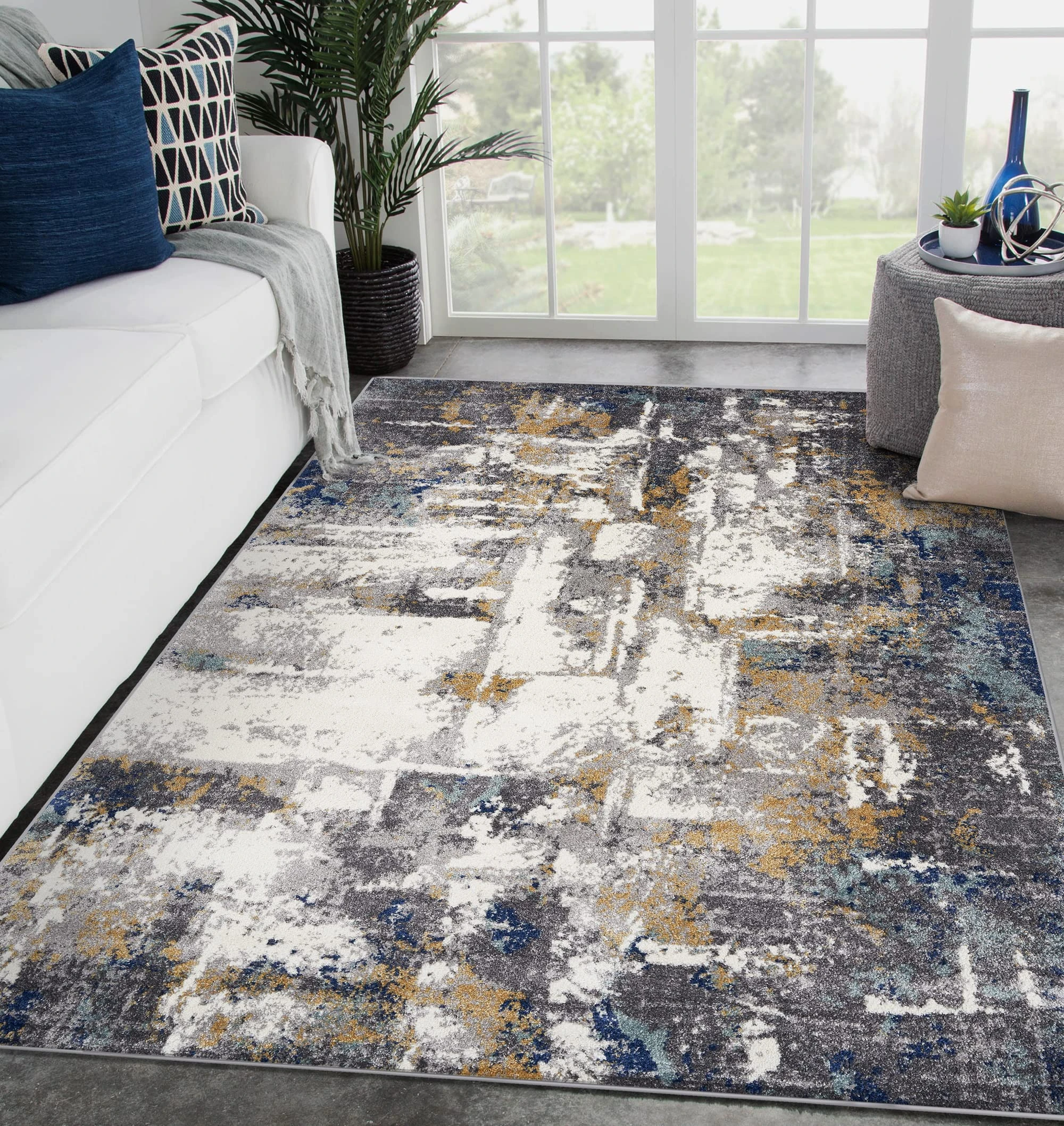 Luxe Weavers Abstract Gray 8x10 Area Rug