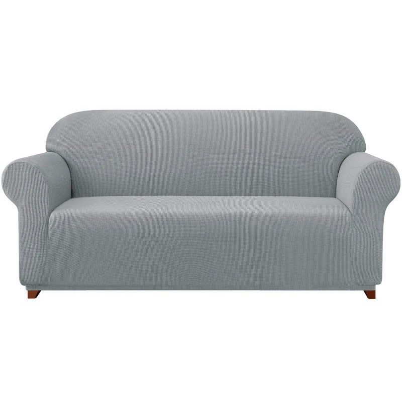 subrtex 1 Piece Sofa Cover Polyester Elastic Seat Cover Home Sofa Liner (4 Seater, Light Grey)